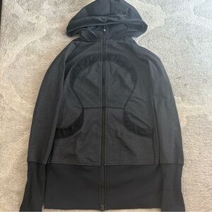 Lululemon Scuba Hoodie with Ruffle Detailing – Charcoal Grey